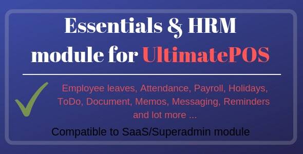 Essentials HRM Module for UltimatePOS