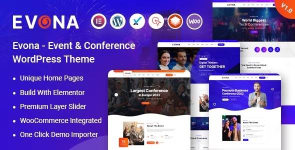 Evona Event Conference WordPress Theme Download