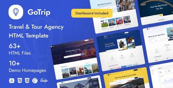 GoTrip – Travel & Tour Agency HTML Template Download