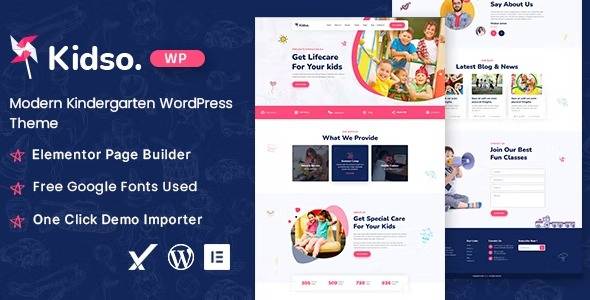 Kidso Modern Kindergarten WordPress Theme Download