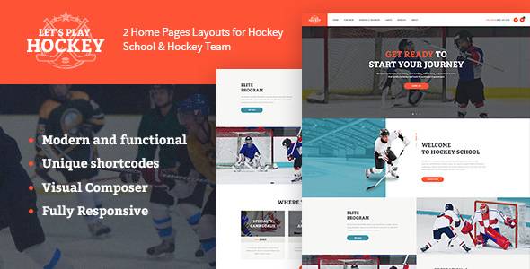 Let's Play Hockey School Sport WordPress Theme