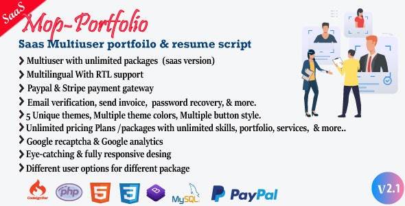 Mop v.1.7 – My Portfolio / CV / Resume / vCard Download