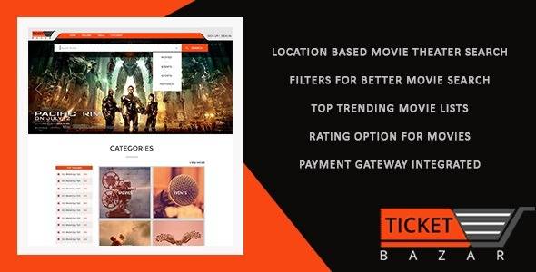 Online Movies Ticket Booking – Ticket Bazzar | PHP Scripts Download