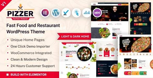 Pizzer v1.0.0 – Fast Food & Restaurant WordPress Theme