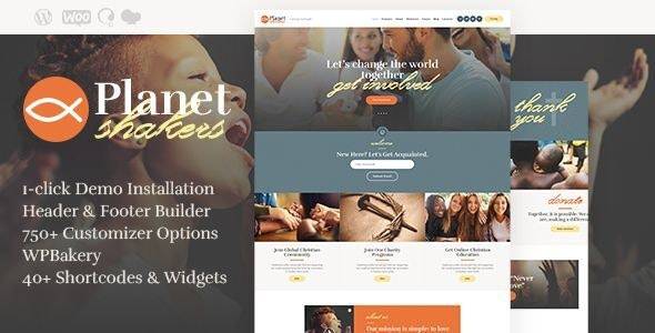 Planet Shakers Church Religion WordPress Theme