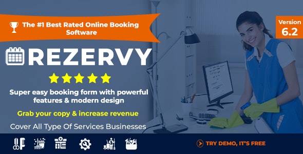 Rezervy v5.2 – Online Cleaning booking system, maids, plumber, maintenance, repair, salon services Download