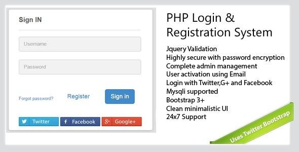 Secure PHP Login & Registration System v1.0 Download