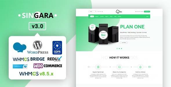 Singara v3.0 – Multipurpose Hosting with WHMCS WordPress Themes (Updated)