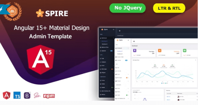 Spire – Angular 15+ Material Design Admin Dashboard Template Download