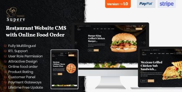 Superv – Restaurant Website CMS & Management System with Food Order Download