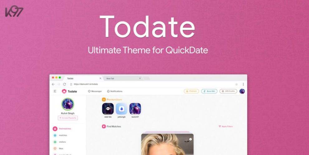 Todate v1.7 The Ultimate QuickDate Theme Download