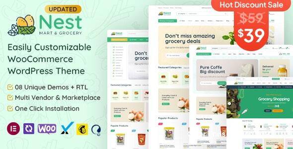 Nest Grocery Store WooCommerce WordPress Theme Download