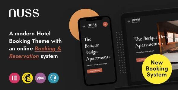 Nuss WordPress Theme Hotel Booking WordPress Theme Download