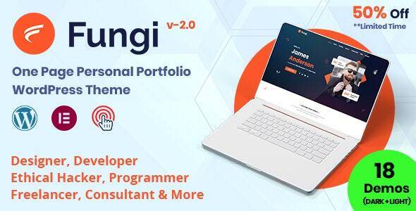 Fungi v1.0.3 – One Page Personal Portfolio WordPress Theme