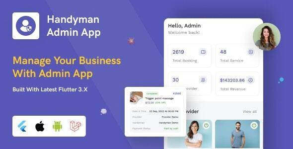 Handyman Admin App v1.6.0 – [Add-on]