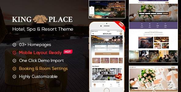 KingPlace Hotel Booking Resort WordPress Theme Download