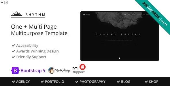 Rhythm v3.7.4 Multipurpose One/Multi Page Template Download