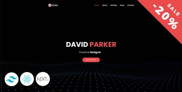 Edrea – v2.0 Tailwind CSS Personal Portfolio Template Download