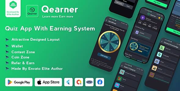 Qearner v2.0.5 – Quiz App | Android Quiz game with Earning System + Admin panel Download (Updated)