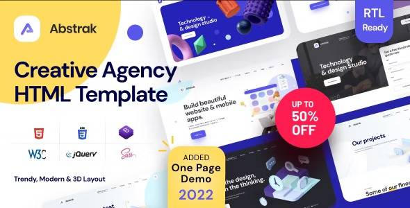 Abstrak v1.8.0 – Creative Agency Template Download