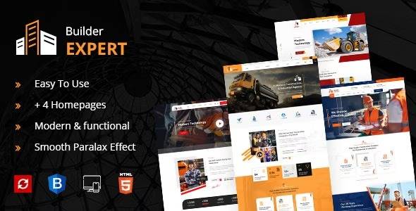 Builder Expert v1.0 Construction and Architecture WordPress Theme Download