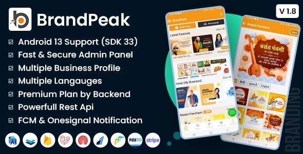 BrandPeak v1.9.4 – Festival Poster Maker, Business Post, Political Post Maker App Download