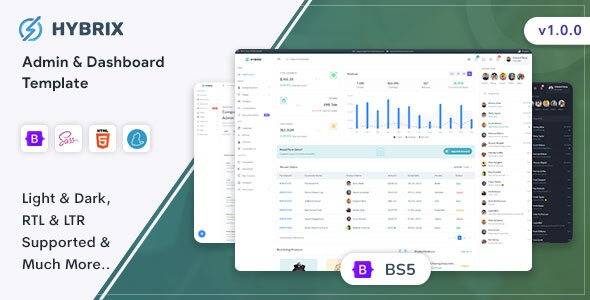 Hybrix v1.1.0 – Admin & Dashboard Template Download