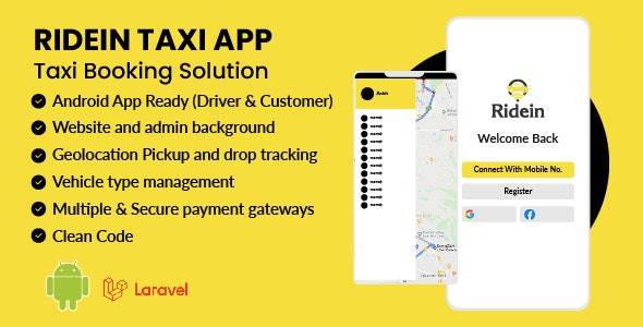 RideIn Taxi App v2.6 – Android Taxi Booking App With Admin Panel Download