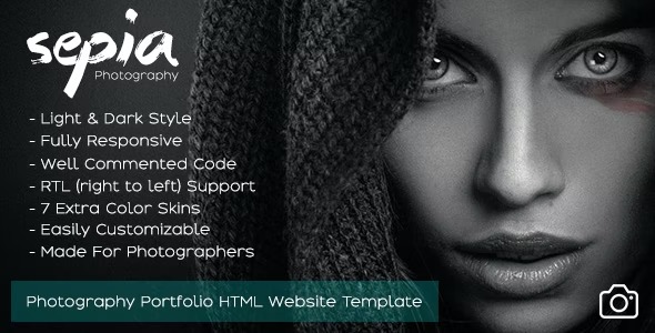 Sepia v.2.0 – Photography Portfolio HTML Website Template Download