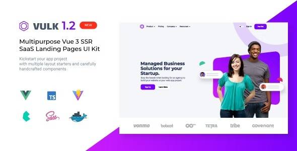 Vulk v.1.3.0 – Multipurpose Vue 3 SSR SaaS Landing Pages UI Kit Download