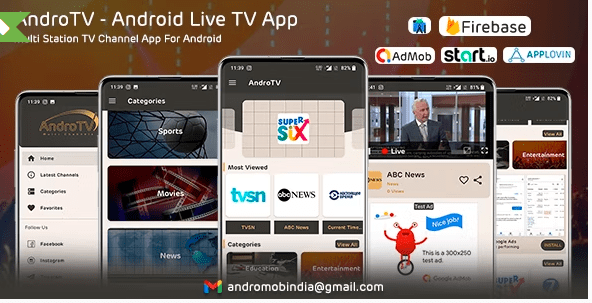 AndroTV v1.0 – Android Multiple TV Channels App (Live Streaming)