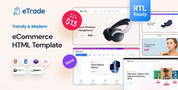 eTrade v1.1 – eCommerce html template + RTL Download