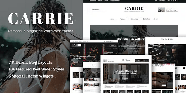 Carrie – v2.2 Personal & Magazine WordPress theme Download