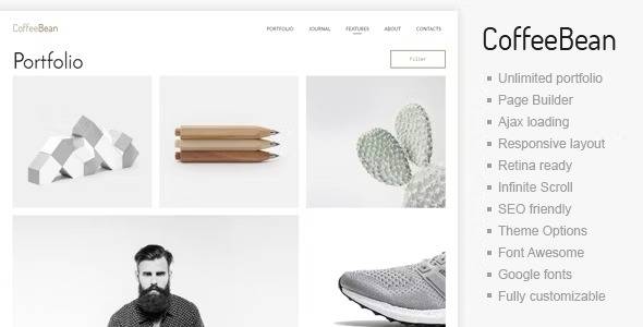 CoffeeBean v1.20 – Easy & Simple Portfolio for Freelancers, Studios and Photographers WordPress Template Download