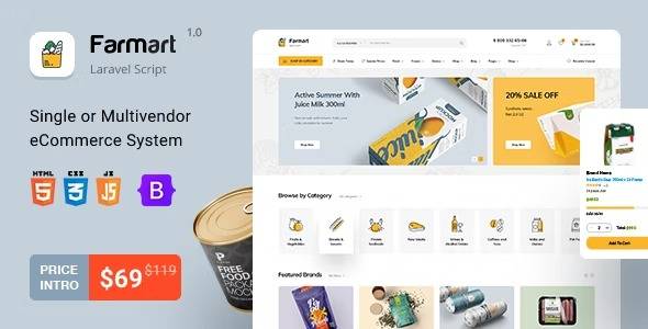 Farmart v1.15.0 – Single or Multivendor Laravel eCommerce System Download (Updated)