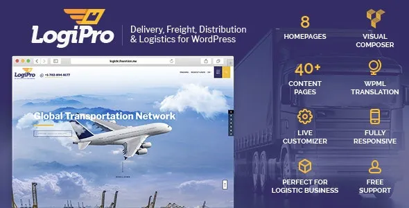 LogiPro v4.2 – Delivery, Freight, Distribution & Logistics for WordPress Download