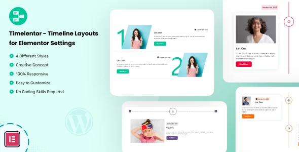 Timelentor v1.0 – Timeline Layouts for Elementor WordPress Plugin Download