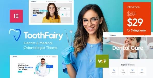 Tooth Fairy v1.0 – Dentist & Medical Odontologist WordPress Theme Download