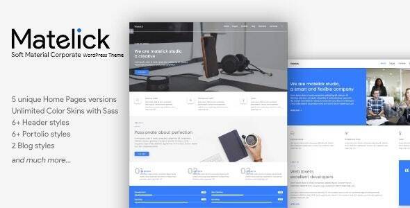 Matelick v1.0 – Soft Material Corporate WordPress Theme Download