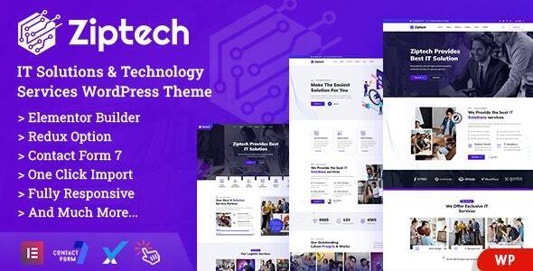 Ziptech v1.0 – IT Solutions Technology WordPress Theme Download