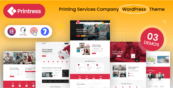 Printress v1.0 – Printing Services Company WordPress Theme Download