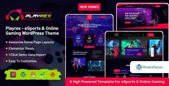 Playrex v1.4 – eSports & Gaming Clan News WordPress Theme Download