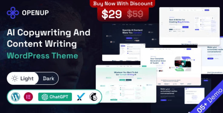 Openup v1.0.7 – AI Content Writer & AI Application WordPress Theme