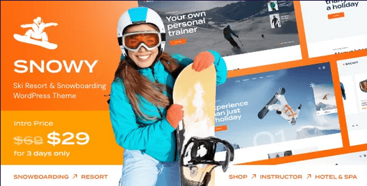 Snowy v1.1.0 – Ski Resort & Snowboarding WordPress Theme Download