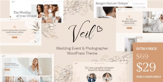 Veil v1.0.0 – Wedding Event & Photographer WordPress Theme Download