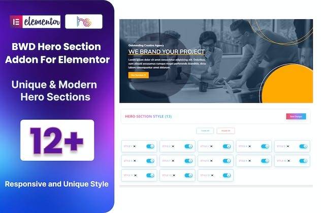 BWD Hero Section Addon For Elementor v1.0