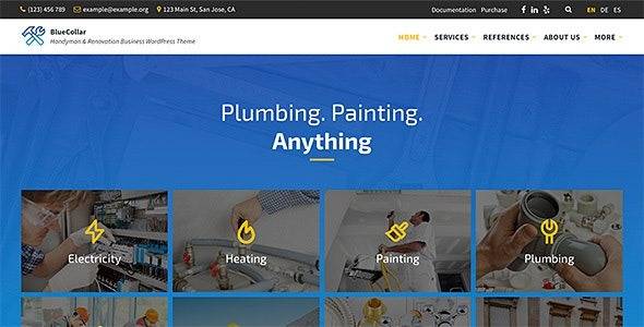 BlueCollar v2.7.8 – Handyman & Renovation Business WordPress Theme