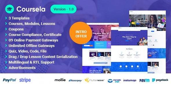 Coursela v1.0 – Personal Course Selling Website – nulled