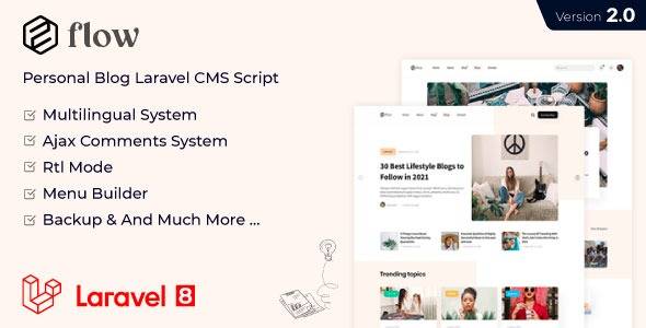 Flow v2.11 – Laravel Personal Multilingual Blog Script – nulled