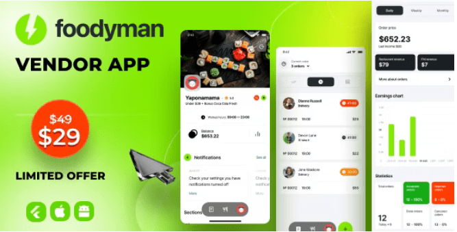 Foodyman v2023-11 – Vendor App (iOS & Android)